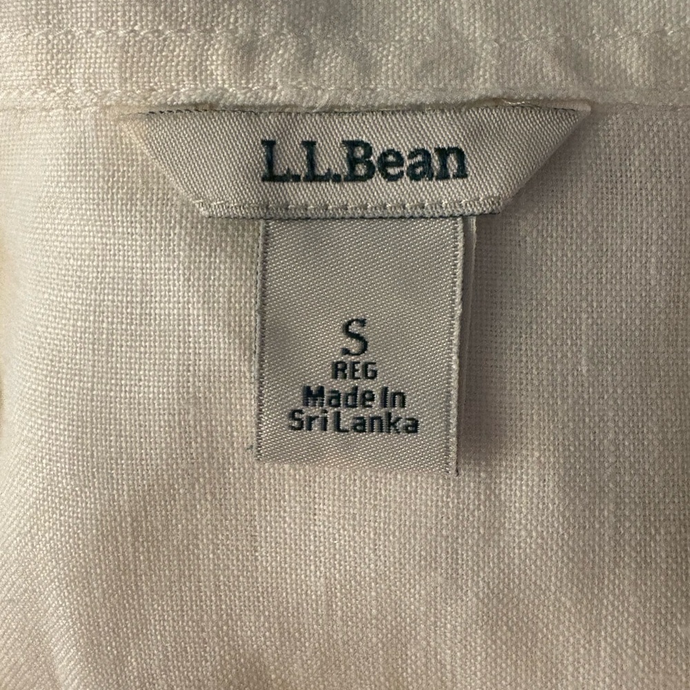 L.L. Bean Cream Casual Button Down Shirt Women’s  S 100% Linen - Picture 4 of 5